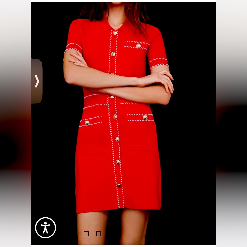 Contrast Knite Dress- perfect red!